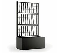 Bac a fleur Ethica rectangulaire 80 cm avec treillis graphite