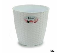 Pot de fleurs Stefanplast blanc plastique 19 x 17,5 x 19 cm (12 pièces)