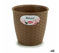Pot de fleurs Stefanplast brun plastique 14 x 13 x 14 cm (12 pièces)
