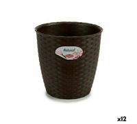Pot de fleurs Stefanplast plastique chocolat 19 x 17,5 x 19 cm (12 pièces)