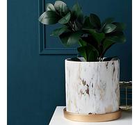 Pot de fleurs succulent en céramique Décoration familiale Vase Viande Pot Cactus Pot de fleurs avec plateau Pot de fleurs - Maison Bureau ou utilisation en intérieur Facile à décorer (Taille : 17cm)