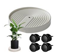 Pot de fleurs, support à roulettes, roulettes anti-rayures, protège les surfaces de terrasse et de tapis, outil de jardinage facile à déplacer, idéal pour récipient de balcon de grande capacité, noir