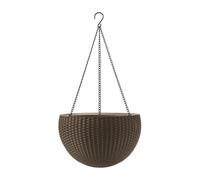 Pot de fleurs suspendu avec chaîne forme sphere Keter anthracite / moka / marron
