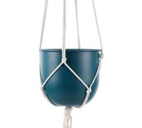 Pot de Fleurs Suspendu en Fer Vert 14,5x14,5x85cm | Corde en Coton, Style Moderne Simple et Chic, pour Balcon Intérieur, Porche, Cour