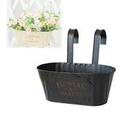 Pot De Fleurs Suspendu En Métal, Jardinière De Balcon For Balustrade, Panier De Jardinière En Seau, Jardinières Suspendues En Fer Vintage, for Clôture Intérieure Ou Extérieure, Balcon, Balustrade, Déc