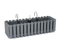 Pot de fleurs suspension balcon avec crochet jardinière 58cm gris Boardee Fencycase