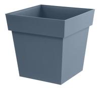 EDA Plastiques Pot de fleur carré Toscane 50 cm – 87 L – 49,5×49,5×H52,5 cm – Bleu jean