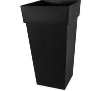 EDA Plastiques - Pot de fleurs Toscane XXL carré 43,3 x 43,3 x 80 cm 98 L Gris anthracite