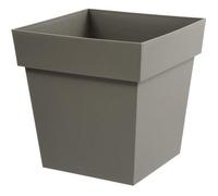 EDA – Pot de fleurs Toscane carré 40 cm, 38 L, 39 x 39 x H.39 cm, Taupe