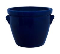 Pot de fleurs Venus II avec anse, 28 x 20 cm, bleu (cobalt) en céramique de grès (plus de qualité que la faïence)