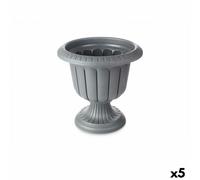 Pot de fleurs verre anthracite plastique 47,6 x 47 x 47,4 cm (5 pièces)