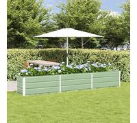 Pot de fleurs, vert pastel, 290 x 50 x 45 cm, en acier galvanisé, robuste, pour jardin et terrasse, solution durable pour l'extérieur