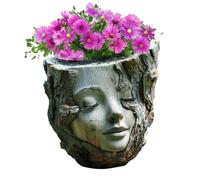 Pot de Fleurs Visage de Fille pour d'intérieur, Joli Vase en résine pour décoration de Bureau, Table Basse pour intérieur ou extérieur, terrasse, pelouse, Balcon