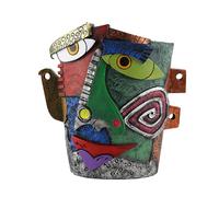 Pot de fleurs visage Picasso, jardinière visage abstrait Picasso | verte en pot contenant des s Pots de fleurs à visage abstrait - Récipient abstrait de résine colorée d’art de visage coloré pour l’ar