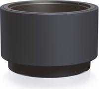 Pot de fleurs XL en plastique rond anthracite - 48 x 30 cm - bac à fleurs design avec insert pour plantes - bac à fleurs Cache-pot pour fleurs de jardin