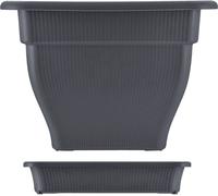 Pot de fleurs XXL avec réservoir d'eau et soucoupe - Pot de plantes 18 33 70 litres Pot de plantes anthracite résistant aux UV, au gel, robuste, Taille:33 litres