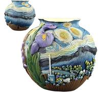 Pot De Flower De Nuit Étoilée Vase en Résine d'art Coloré Fait À La Main Conteneur De Planteur en Pot Coloré Vase d'art en Résine Unique D'intérieur Et D'extérieur pour Balcon À La Maison