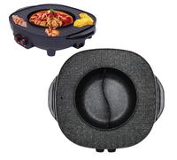 Pot de Fondue Party Food et Gril de Table Électrique Hot Pot et Gril Électrique 2 en 1 - Gril BBQ Coréen Électrique d'Indoor - Barbecue - Fondue - Raclette Pour 5-6 Personnes - 220V - 2000W