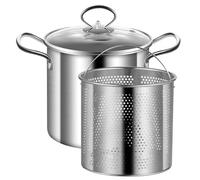 Pot de friteuse avec panier, 3,5 L Pot à frire en acier inoxydable Petite friteuse profonde avec poitrine de poisson à poignée anti-scalding Pot et panier à l'huile pour copeaux, frites, coffre-fort