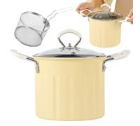 Pot de friture avec panier et couvercle 3L Pot à frire avec moule à puce anti-splash filtre avec manche anti-scalding