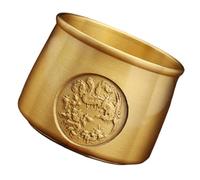 Pot de Fumigation Dragon Phénix en Laiton, Bassin au Trésor Décoratif | Finition Dorée Travaillée, Pièce Artistique pour Entrée, Bureau ou Salon, Usage Feng Shui et Petits Objets