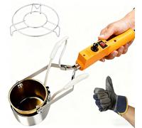 Pot de fusion de plomb, four de fusion d'étain de pot de soudure portable, creusets pour le moulage de métal, poids de pêche, moules de plomb et projets de bricolage 250w 1500g