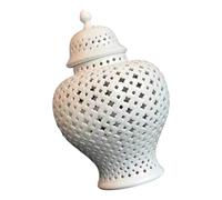 Pot De Gingembre en Céramique Blanche Classique avec Couvercle pour des Décorations Maison Élégantes Et des Arrangements Floraux Vases À Fleurs en Treillis Décors Comptoirs Cadeaux