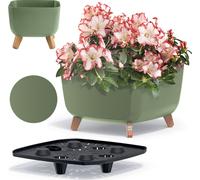 Pot de jardin 39 cm sur pieds décoratif vert
