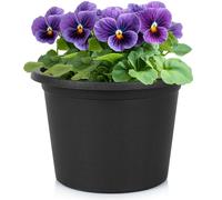 Pot de jardin en plastique, noir, rond, 20 cm