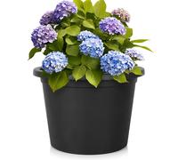 Pot de jardin en plastique, noir, rond, 39 cm