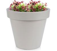 Pot de jardin en plastique - Vilde - Rond - 39x35 cm - Beige - Résistant aux intempéries - Utilisation extérieure