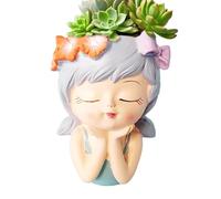 Pot De Jardinière Pour Le Visage - Jardinière Pour Têtes De Fée | Pot De Fleurs Pour Filles Jolies Petits Pots De Fée Pour Fille Avec Des Trous De Drainage, Jardinière Avec Des Têtes De Fleurs De