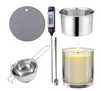 Pot de mélange de chocolat 304 en acier inoxydable, 14-16 cm Double boiler durable Design | Comprend un thermomètre et une résistance à la chaleur, un tampon d'insulation et un pot de bonbons et de