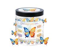 Pot De Messages De Motivation - 60 Pièces De Notes Positives En Forme De Papillon, Cartes D'encouragement De Versets Bibliques, Coffret Cadeau Spirituel Pour Inspiration Quotidienne, Activité D'affirm