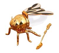 Pot de miel d'abeille - Pot d'assaisonnement en forme d'abeille | Pots de miel décoratifs avec cuillère, distributeur de sirop doré pour les aliments du petit déjeuner à la maison, accessoire de compt