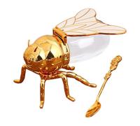 Pot de miel en forme d'abeille - Distributeur de sirop en verre, récipient à condiments avec cuillère | Récipient élégant pour la cuisine, le petit déjeuner, le café, les desserts, la table de la mais