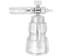 Pot de mousse de 1 L pour nettoyeurs haute pression avec connecteur rapide de 6,35 mm, buse de ventilateur réglable et génération de mousse épaisse - pour voitures, bateaux, trottoirs