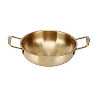 Pot De Nouilles Ramen Coréen, Marmite De Cuisson De Nouilles En Acier Inoxydable Doré De 2,4 Pouces Pour la Maison, le Camping Et la Randonnée(22cm)