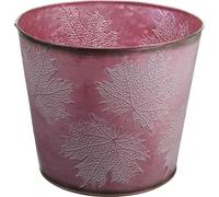 Pot de plante automne vin rouge, déco métal Ø25,5cm Vintage feuilles
