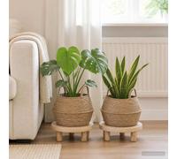 Pot de plante avec poignées 100 % Herbe de mer Plantes Tissé décoratif vidaXL vi