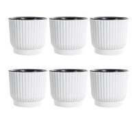 Pot de plante d'auto-arrosage, 6pcs Self Watering Planter 6 '' plante en plastique Pot avec des trous de drainage et une corde de mèche, des pots de violet africains pour les plantes intérieures, les