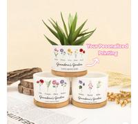 Pot de plante miniature personnalisé, pot de plante miniature du jardin de grand-mère, cadeau pour maman, pots de fleurs de naissance personnalisés, cadeaux pour grand-mère, jardinière d'extérieur, ca