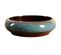 Pot de Plantes Hydroponiques en Céramique, Bol Peu Profond Décoratif | Émail Réactif, Texture Raffinée, Base Stable Incluse, pour Balcon, Bureau, Cactus et Plantes Vertes Couleur Aléatoire