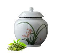 Pot de rangement en céramique avec couvercle, boîte à thé vintage, organisateur de boîte à thé élégant, réservoir de stockage de bonbons, élément décoratif for la maison(Pink)