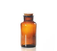 Pot de rangement verre ambré avec bouchon liège naturel, pot d'apothicaire, réutilisable - écologique - décoration de maison - 100% recyclable (3 modèles 250ml, 500ml et 1L) (500ML)