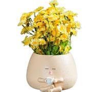 Pot De - Récipient De Mignon | Petit Pot De De Statue De Jardin, Pots De Fleurs Créatifs en Résine, Petits Pots De Fleurs en Cylindre De Café avec Trous De Drainage, Potas De Fle