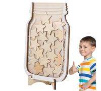 Pot de récompense en Classe - Pot de comportement Positif pour Les étudiants | Varino Incitation en Classe sur Le thème des étoiles avec jetons, de récompense des étudiants de 25 pièces pour