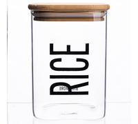 Pot de Riz 1 L en Verre, Couvercle en Bambou, Bigismore