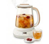 Pot de santé électrique intelligent de 1,8 L et bouilloire en verre - Machine à thé multifonctionnelle pour infusion, soupe et bouillie, contrôle de température variable, minuterie 24 heures et foncti