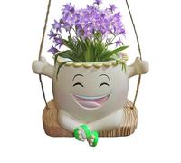 Pot de Sourire,Pot de Plante Swing Face | Jardinière en résine à tête de avec chaise pivotante,Pot de s pivotant pour jardin, balcon, intérieur, entrée